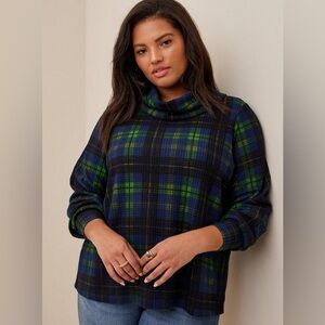 Torrid Brushed Waffle Cowl Neck Top NWT